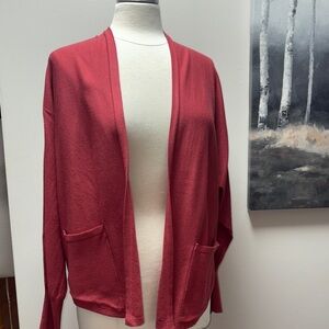 NWT Elegant Open-Front Cardigan in brick red
